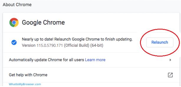 Relaunch Chrome